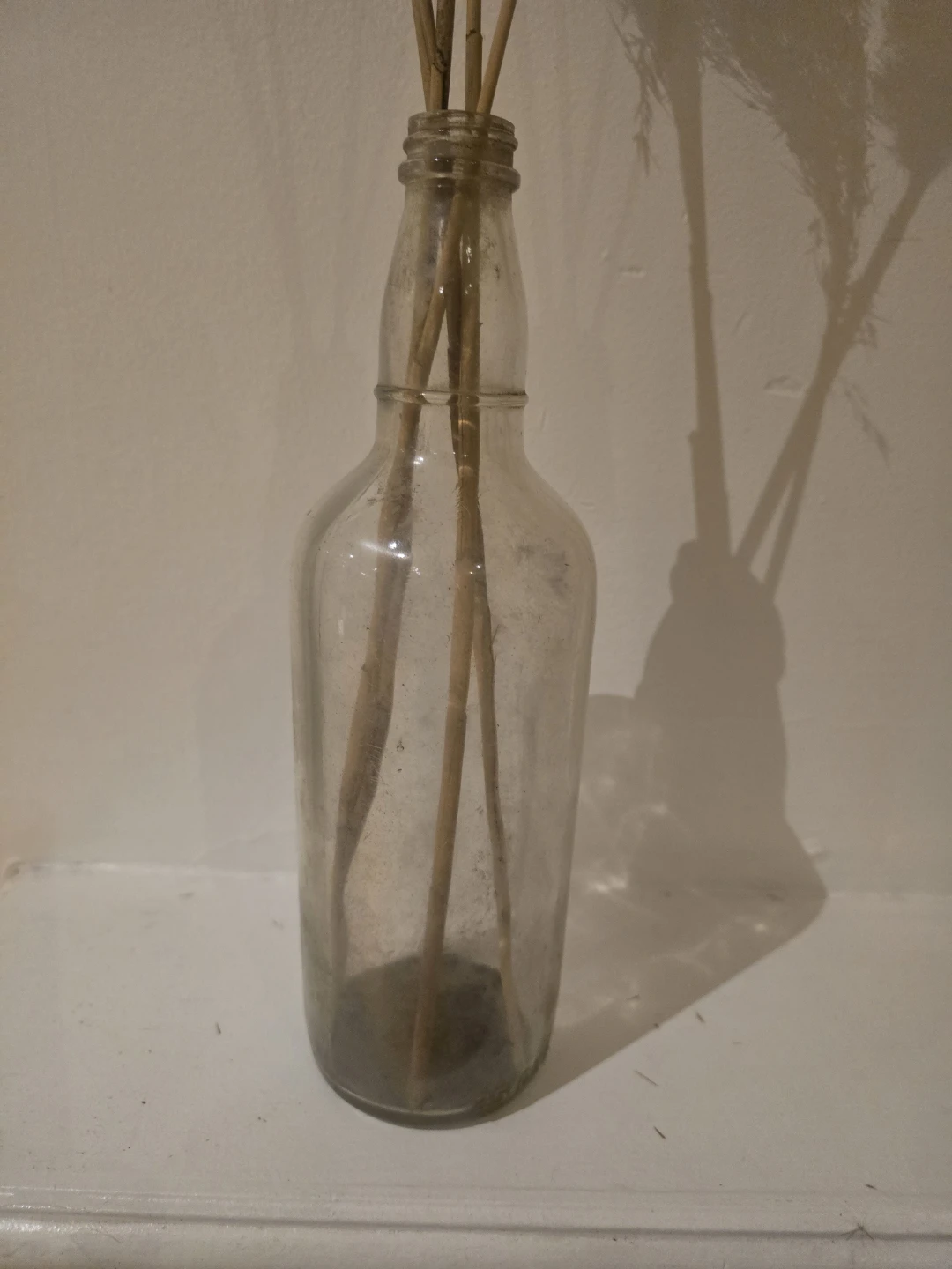 Dried Pampas Grass Arrangement in Glass Bottle