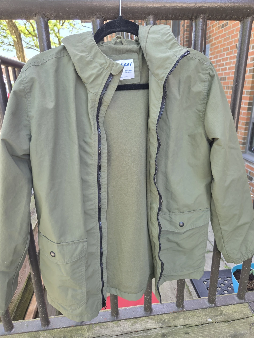 Old Navy Hooded Water-Resistant Jacket - Green - XXL (18)