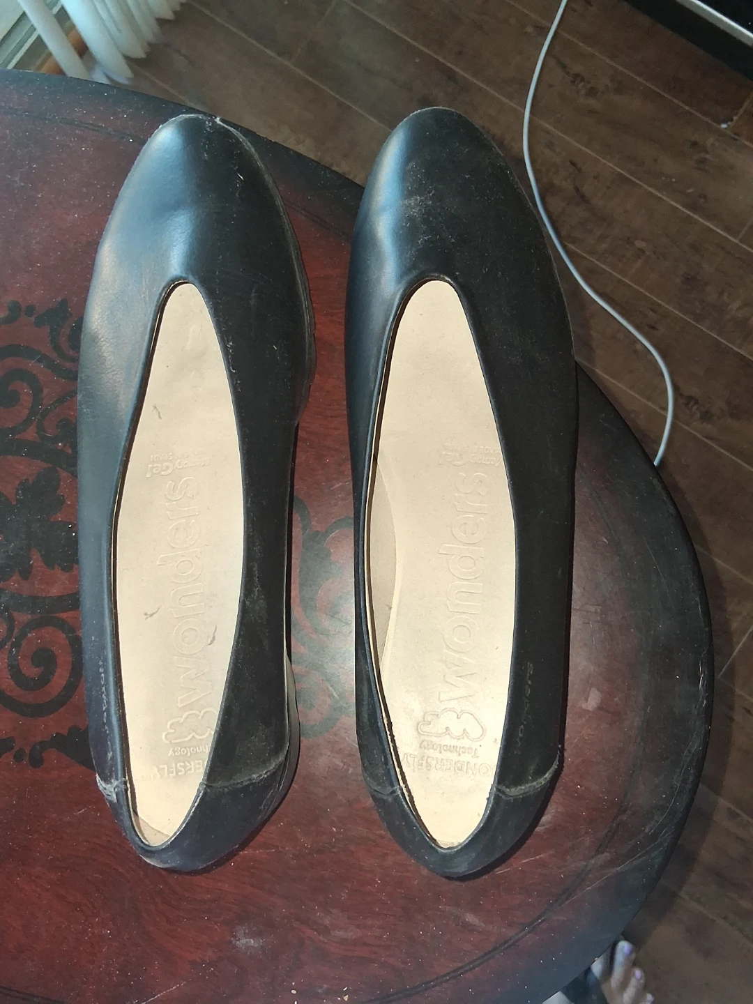 Wonders Black Leather Ballet Flats - photo 3