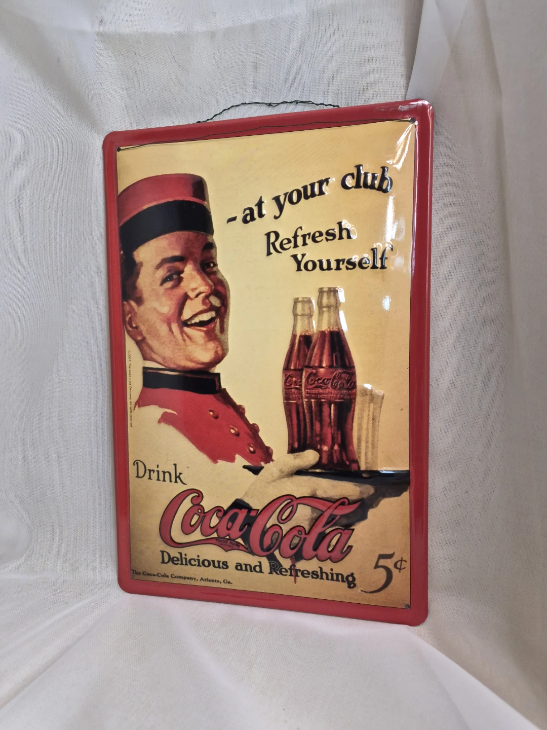 2007 Collectible 12" X 8" Metal Tin Coca-Cola Sign Wall - photo 2