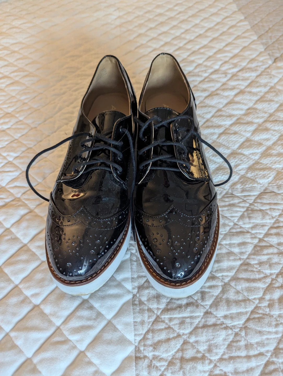 ALDO Black Faux Leather Platform Oxford Shoes
