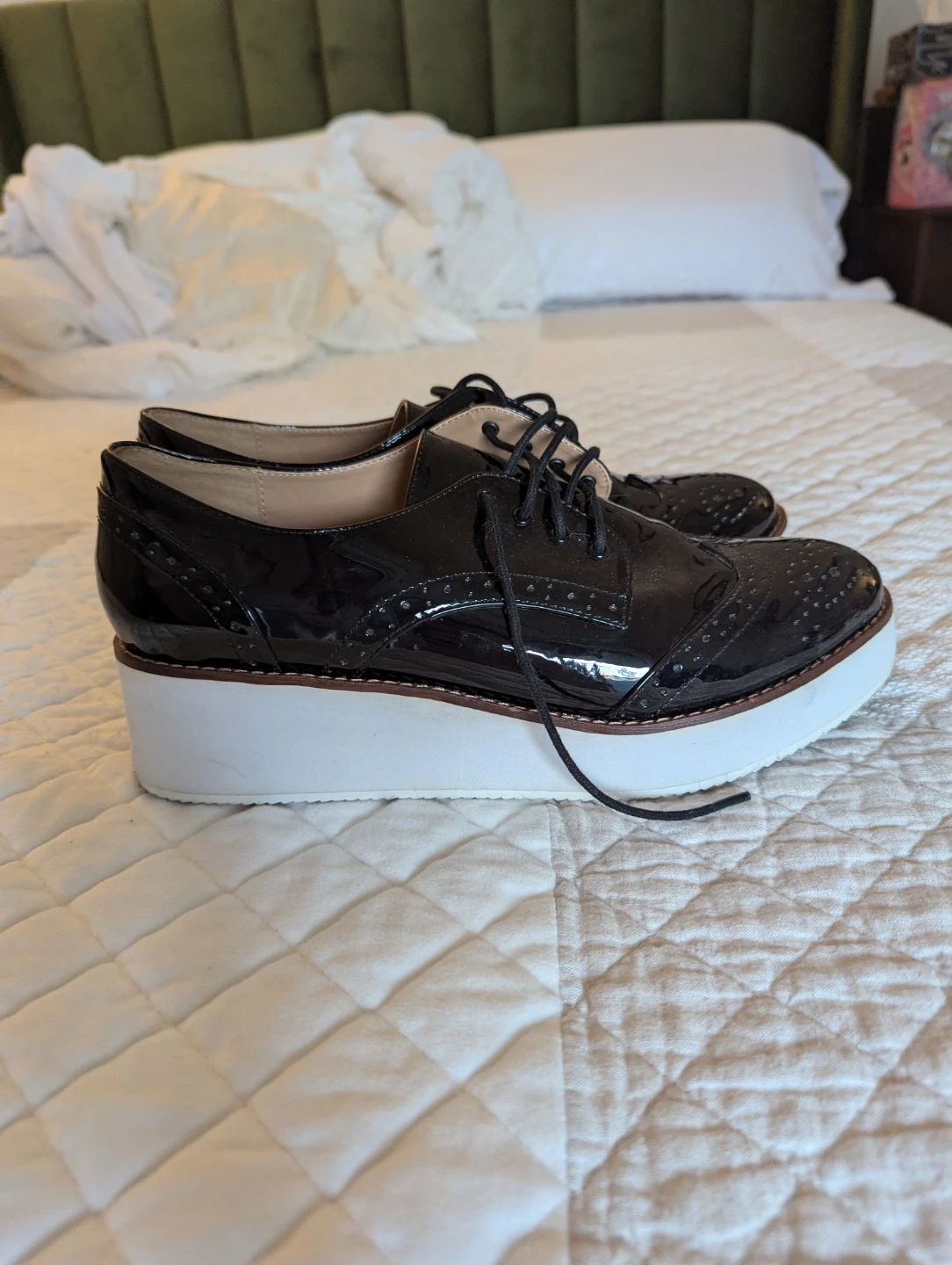 ALDO Black Faux Leather Platform Oxford Shoes - photo 2