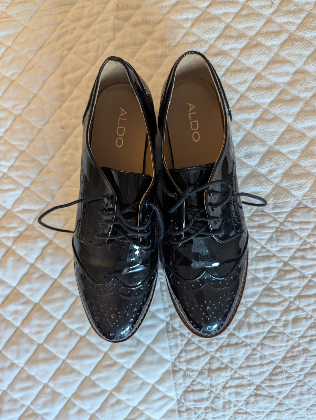 ALDO Black Faux Leather Platform Oxford Shoes - photo 3