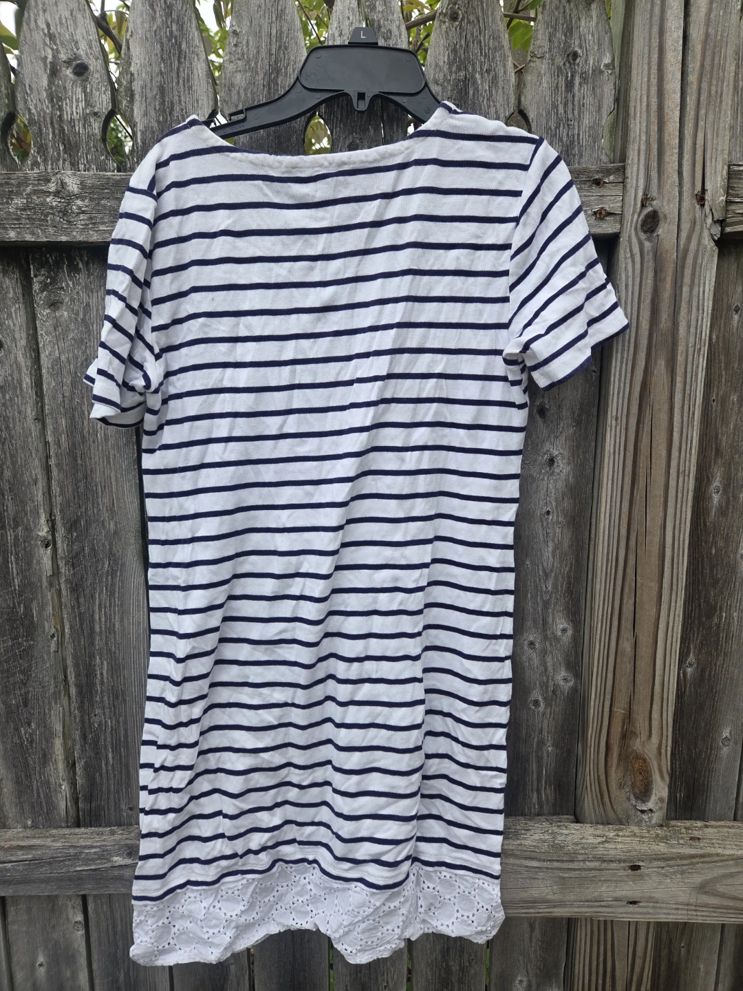 Tommy Hilfiger Striped T-Shirt Dress with Lace Hem - Size M - photo 4
