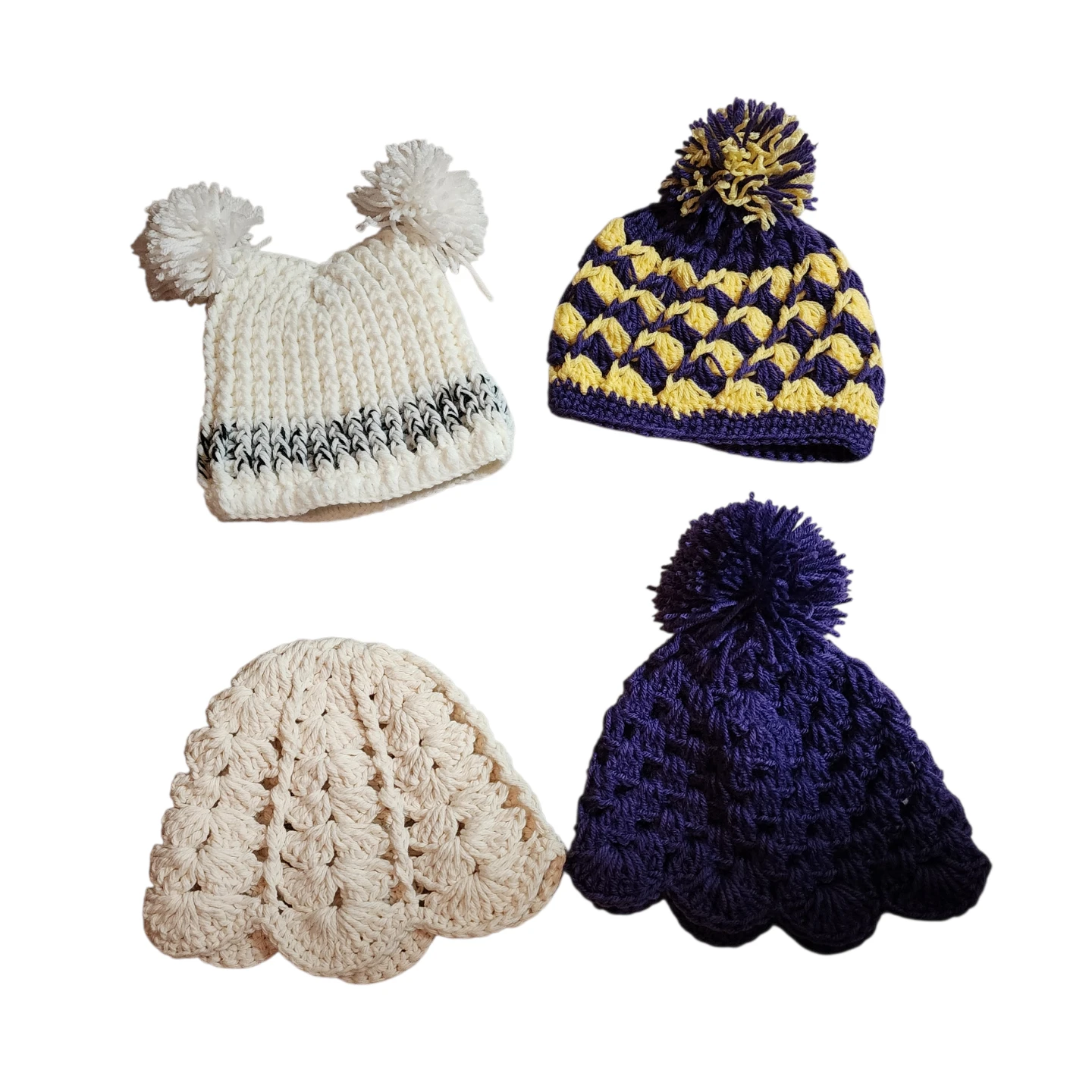 Hand-Crocheted Baby Hats $5ea