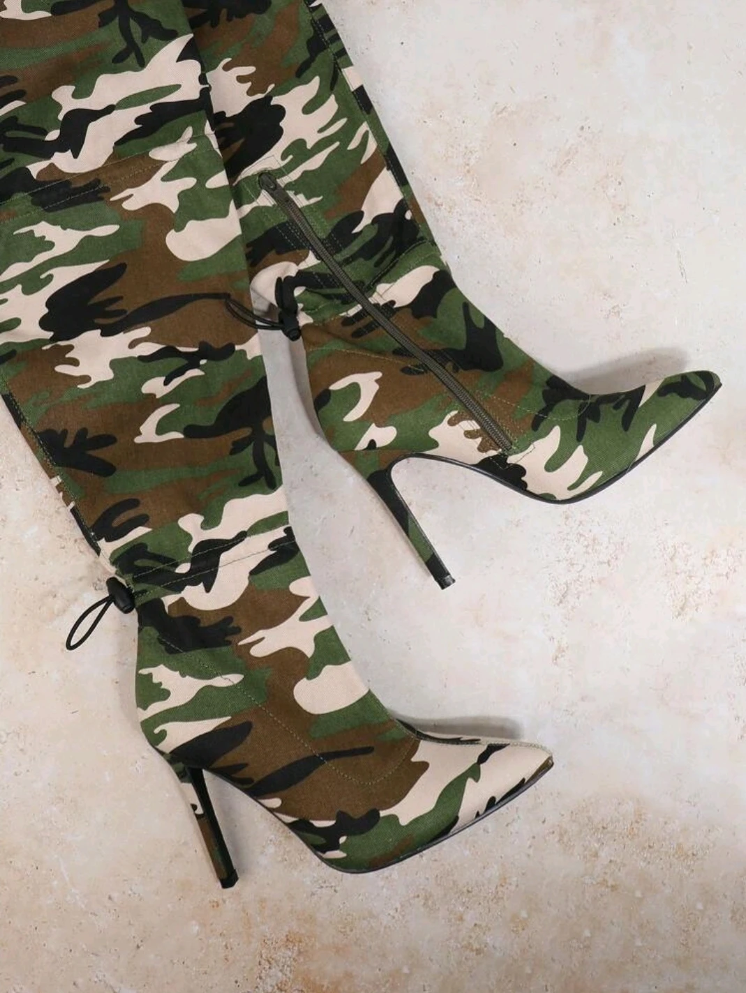 Camouflage Thigh-High Stiletto Boots - photo 2