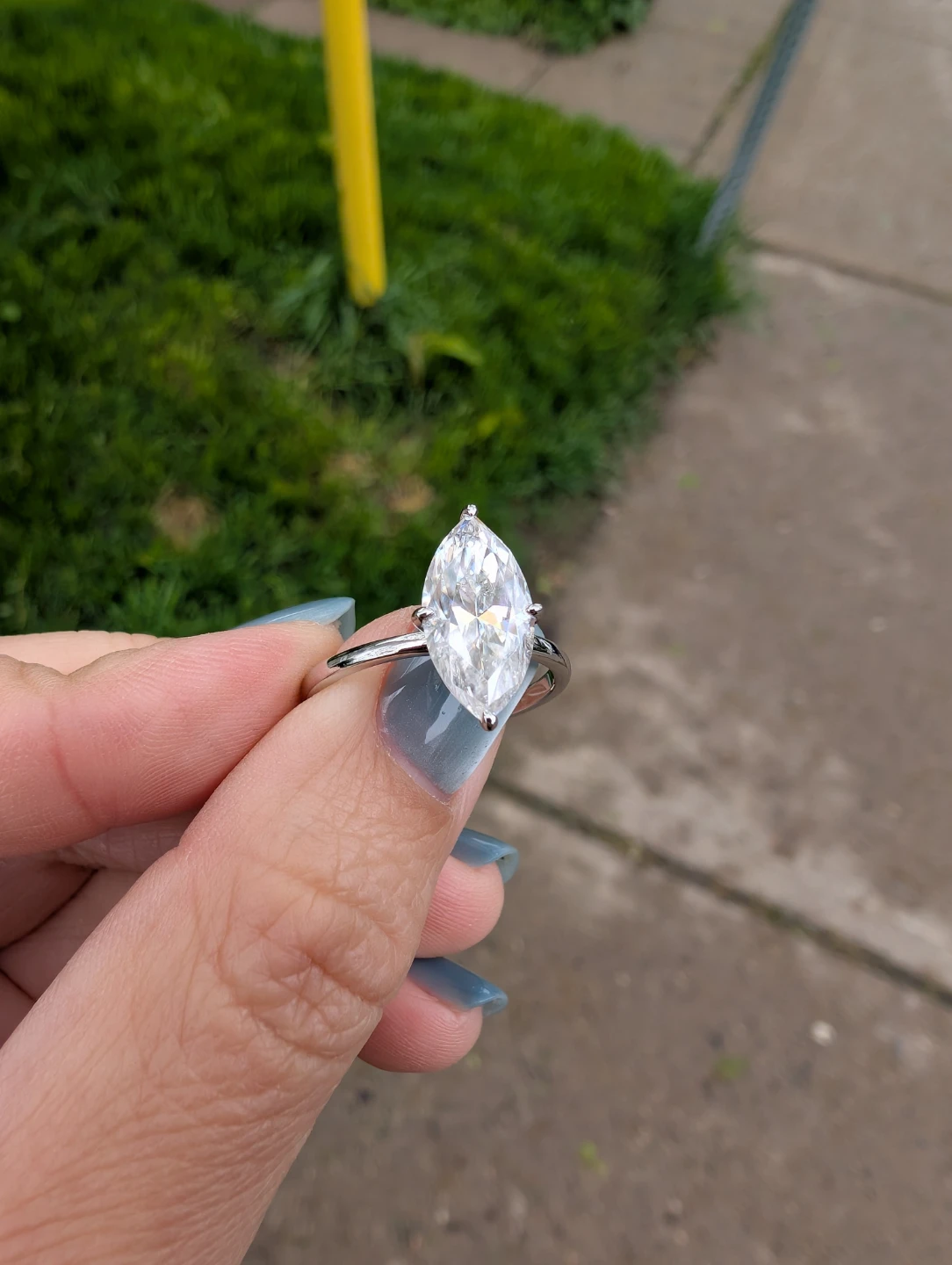3ct Marquise Cut Moissanite Engagement Ring | Size 8