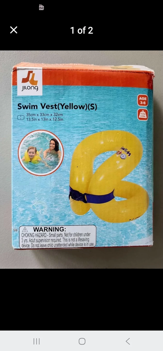 JILONG Swim Vest (Yellow, Size S)