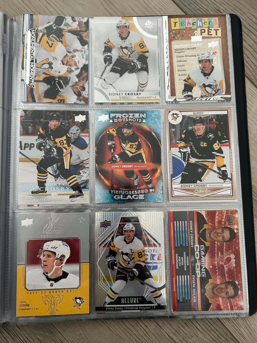 Sidney Crosby hockey card collection in binder - photo 5