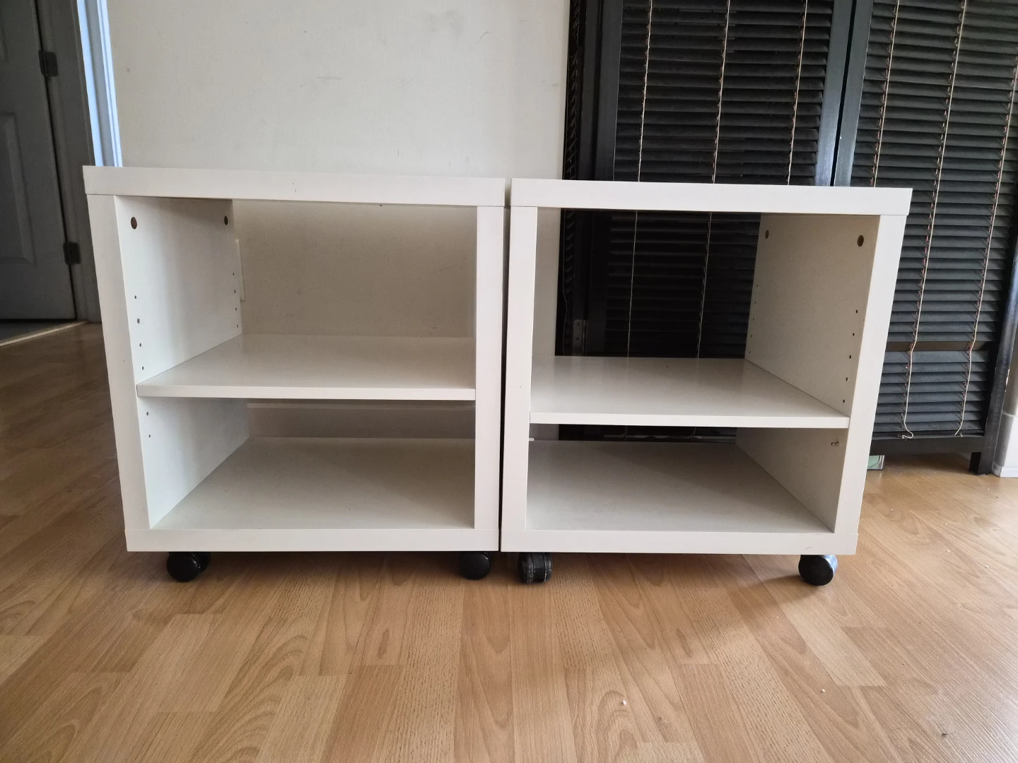 White Cube Storage Unit on Wheels