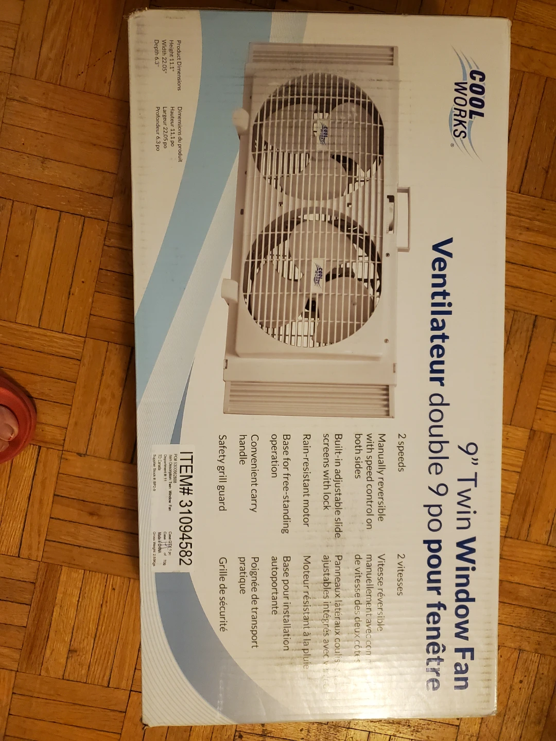9 " twin windows fan