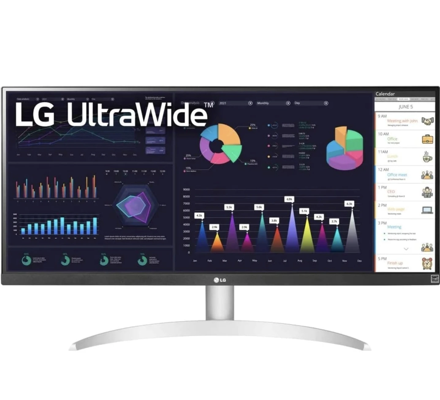 LG 29" UltraWide FHD Monitor - with Built-in Speakers - photo 2