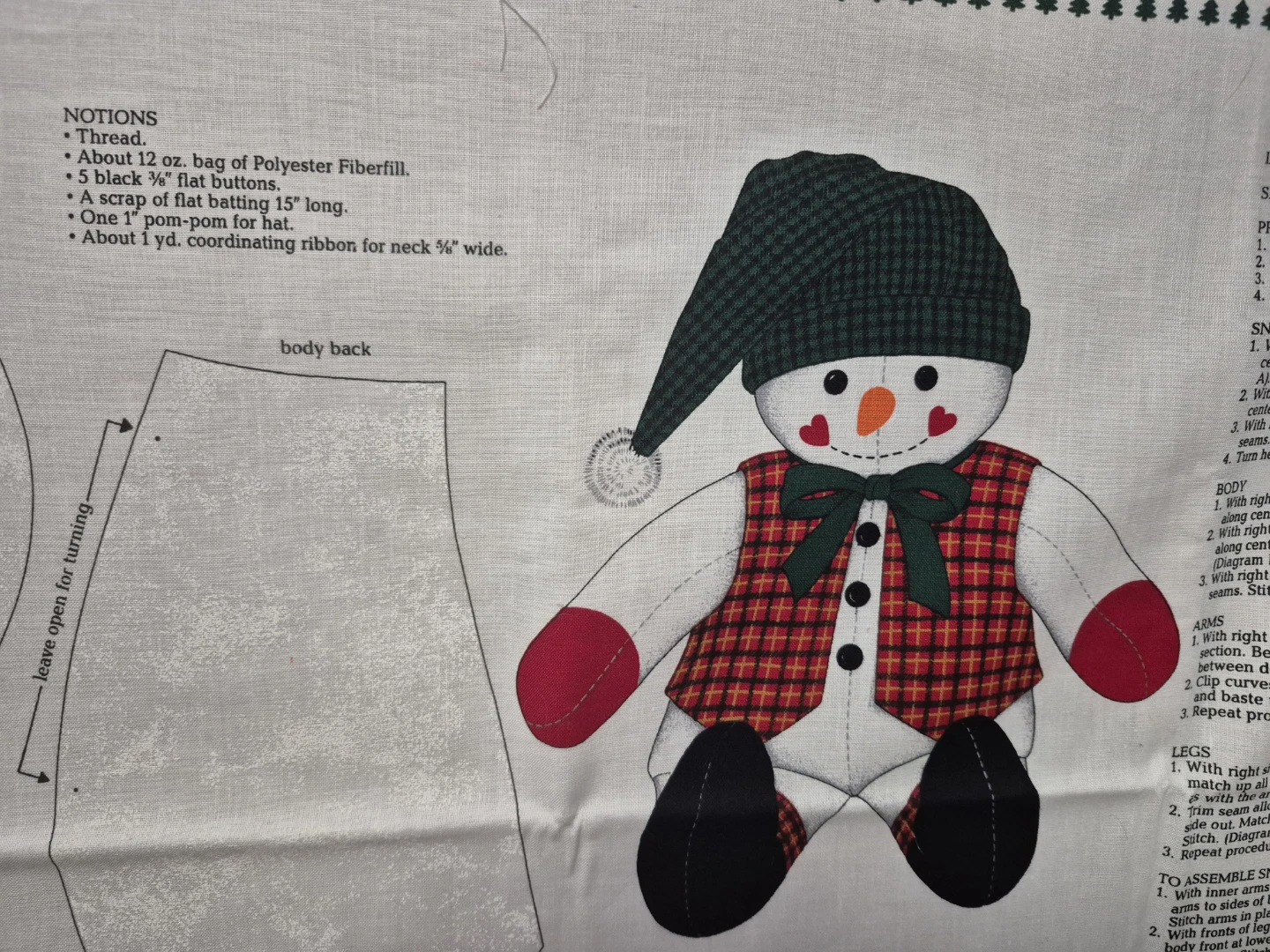Woodland Snowman Fabric Panel - photo 3