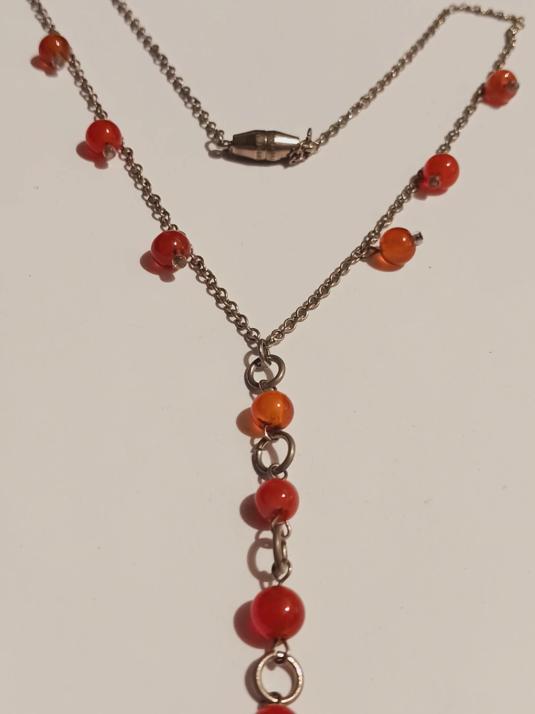 Y-Drop Necklace with Orange Beads - photo 2