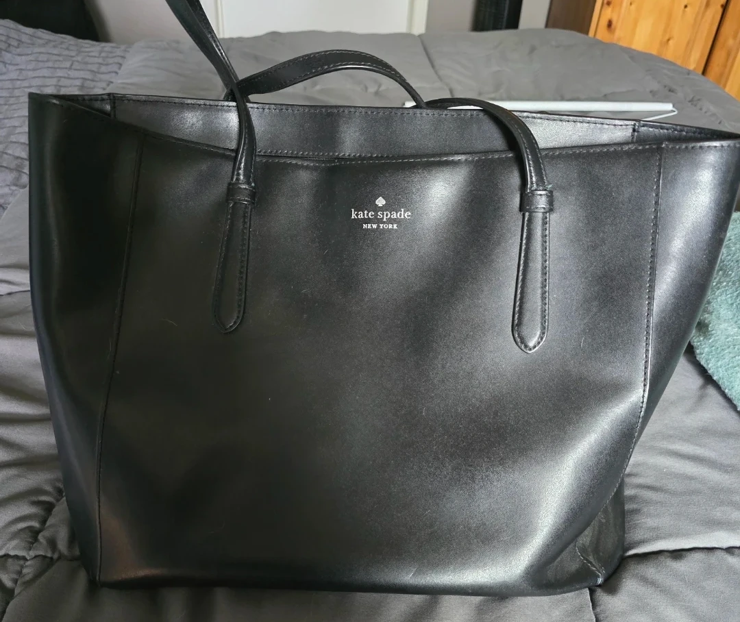 Kate Spade New York Black Leather Tote Bag