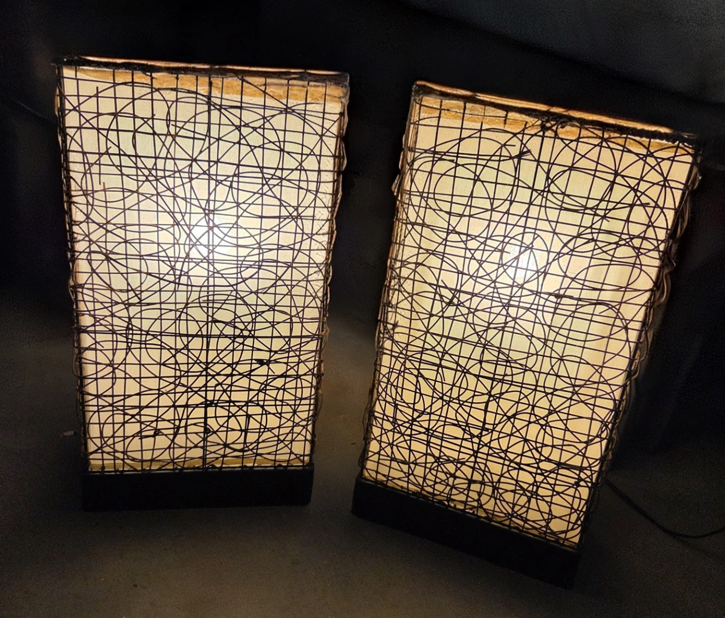 Set of 2 Modern Boho Rattan Table Lamps