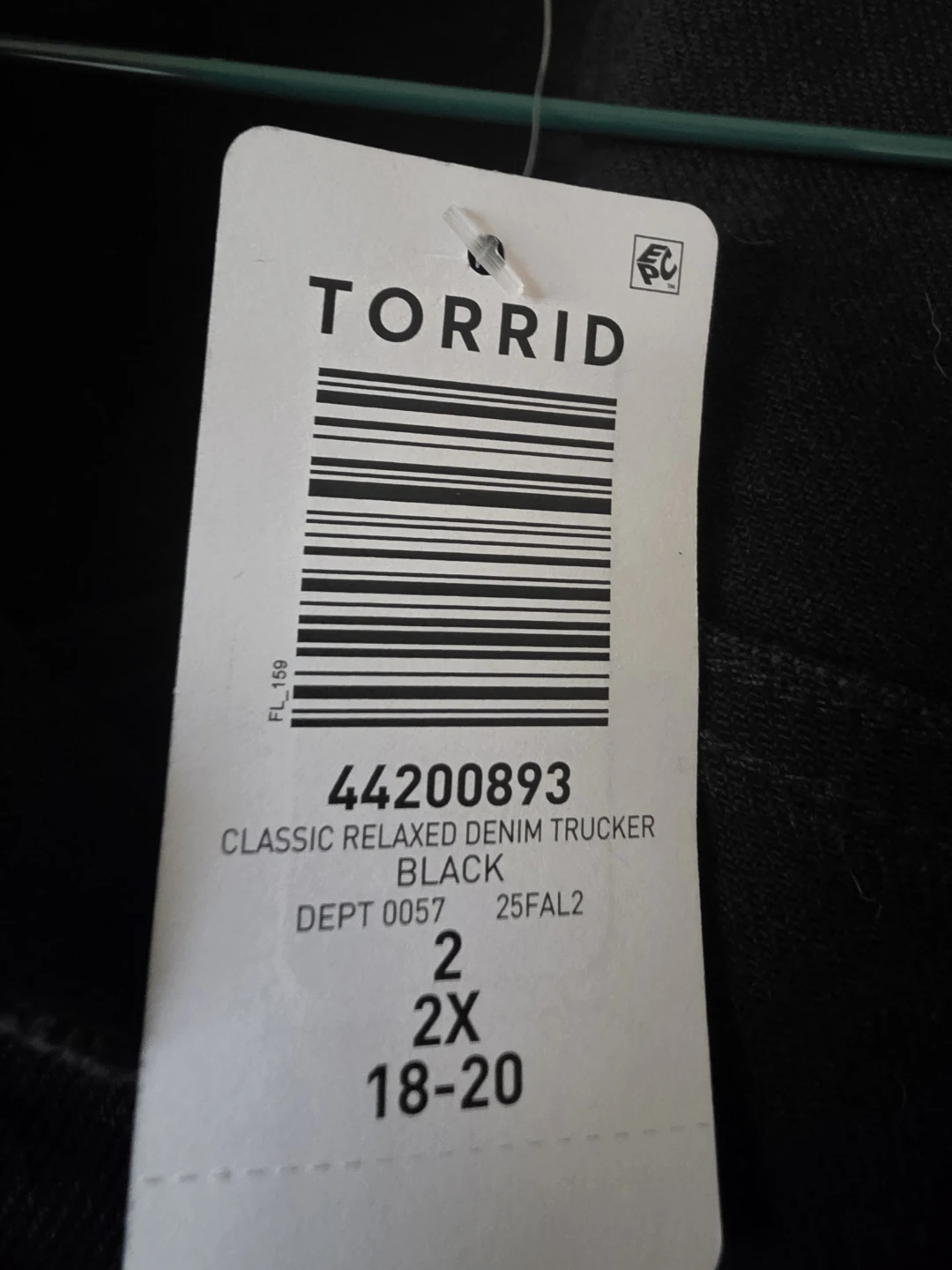 Torrid Classic Relaxed Denim Trucker Jacket - Black - Size 2X - photo 2