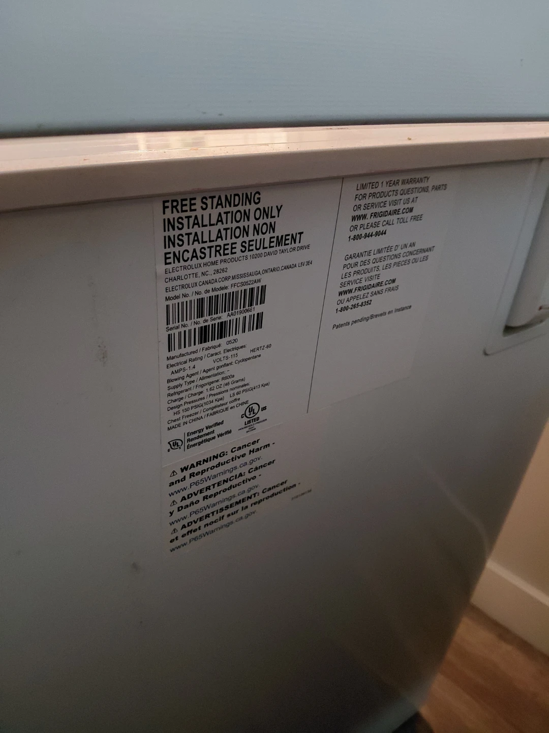 Frigidaire Chest Freezer - photo 3
