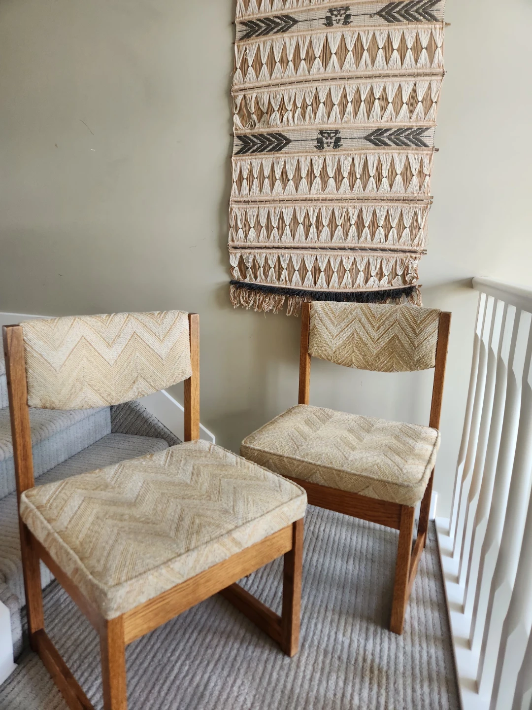 Set of 2 Vintage Wood Accent Chairs