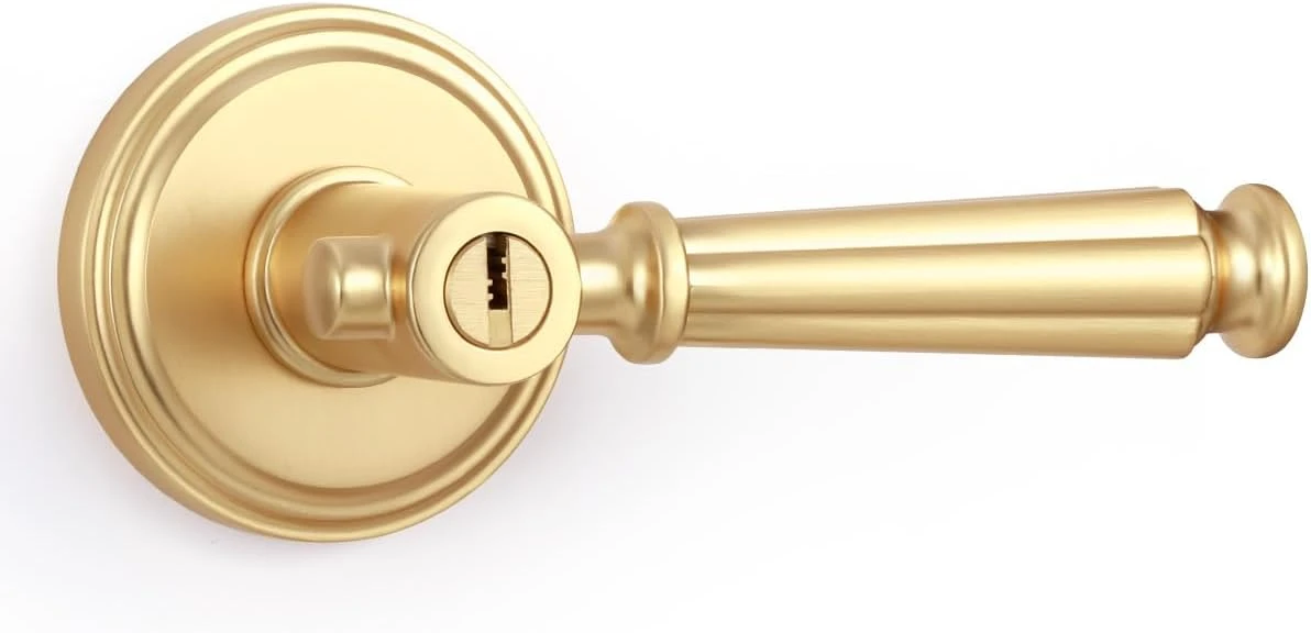 Brass Entry Door Lever Lockset