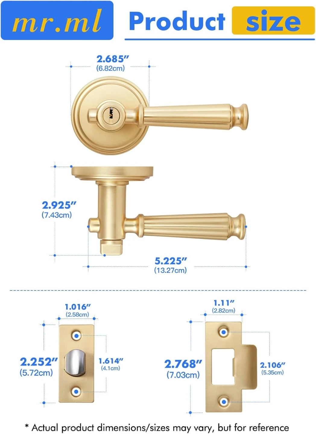 Brass Entry Door Lever Lockset - photo 4