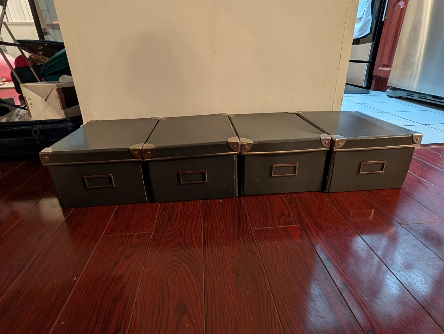 Set of 4 Dark Grey Storage Boxes