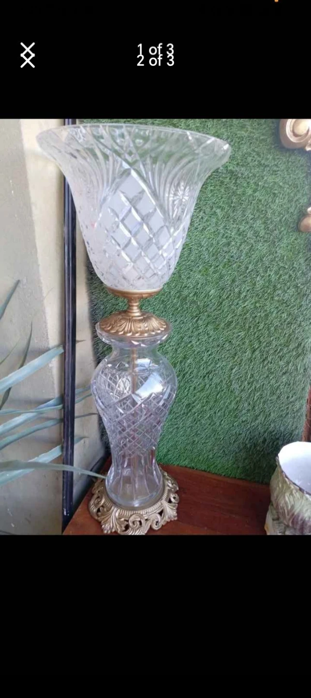 Crystal and Brass Table Lamp - photo 2