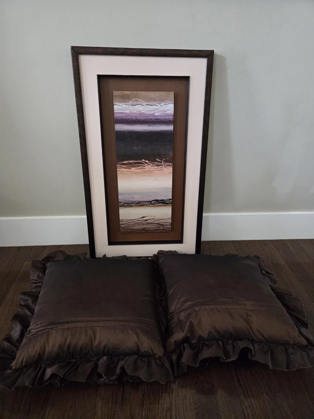 Designer Decor Set:  Abstract Art & High-End Pier 1 Pillows