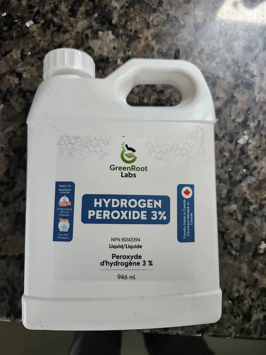 GreenRoot Labs Hydrogen Peroxide 3% 946 mL