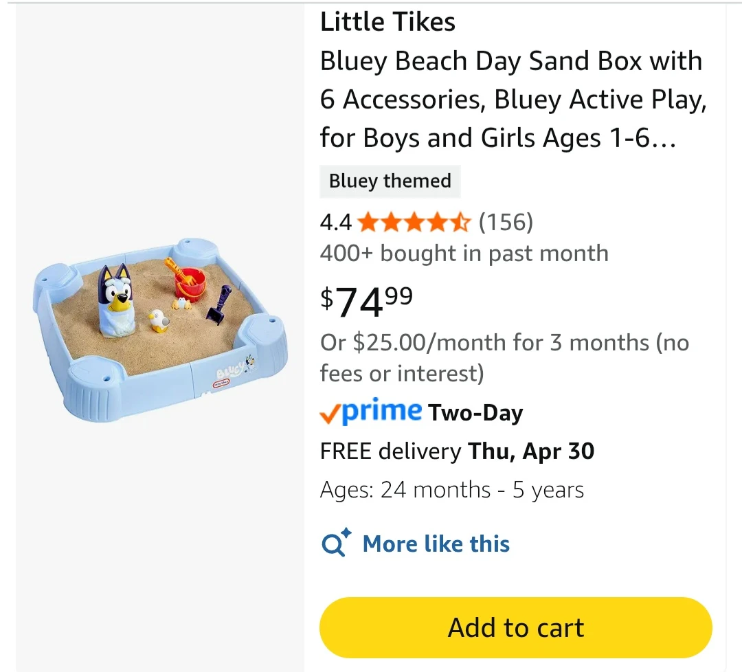 Little Tikes Bluey Beach Day Sand Box with 6 Accessories - photo 4