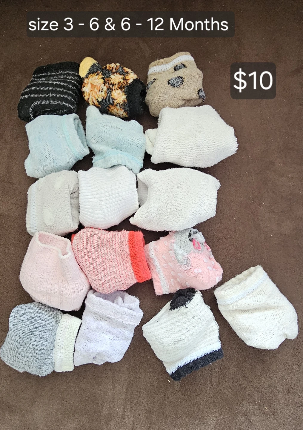 Baby Socks Assorted Sizes 3-12 Months