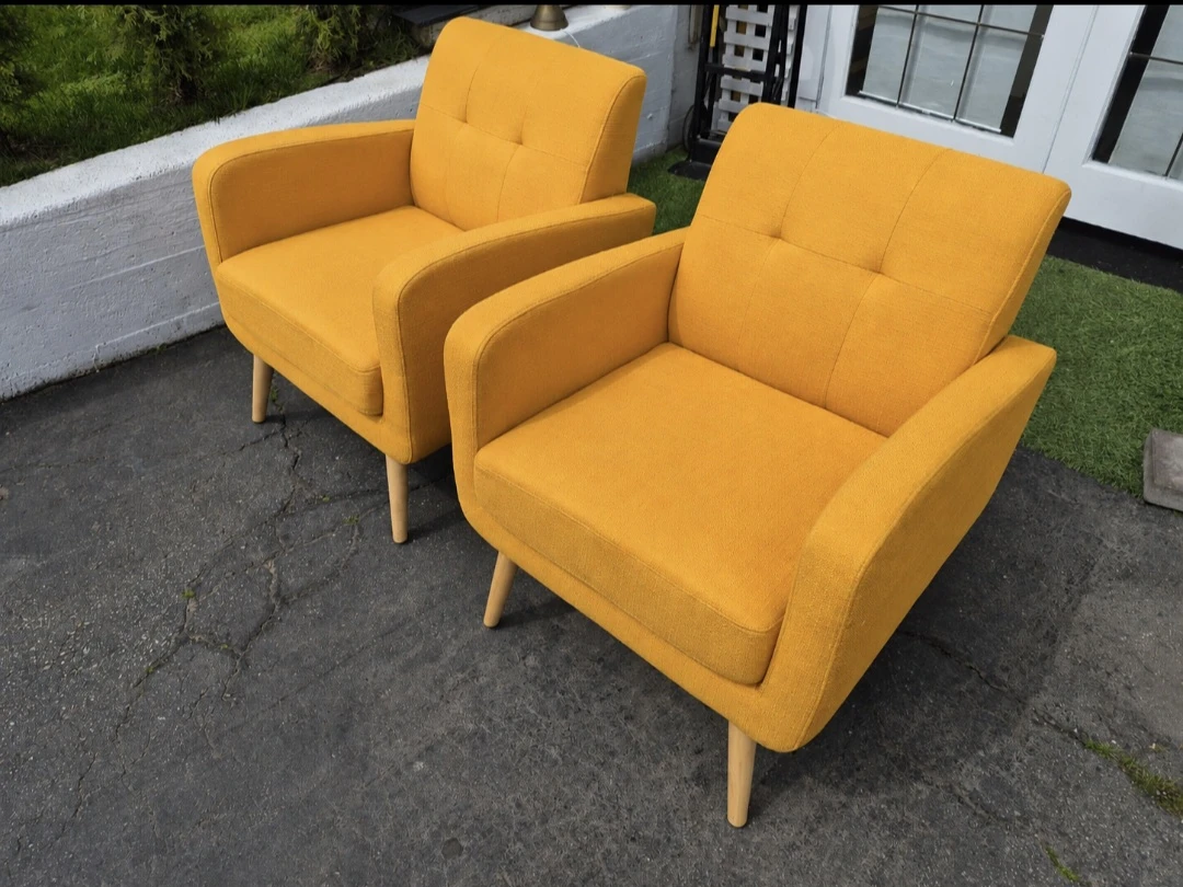 Pair of Yellow Accent Chairs