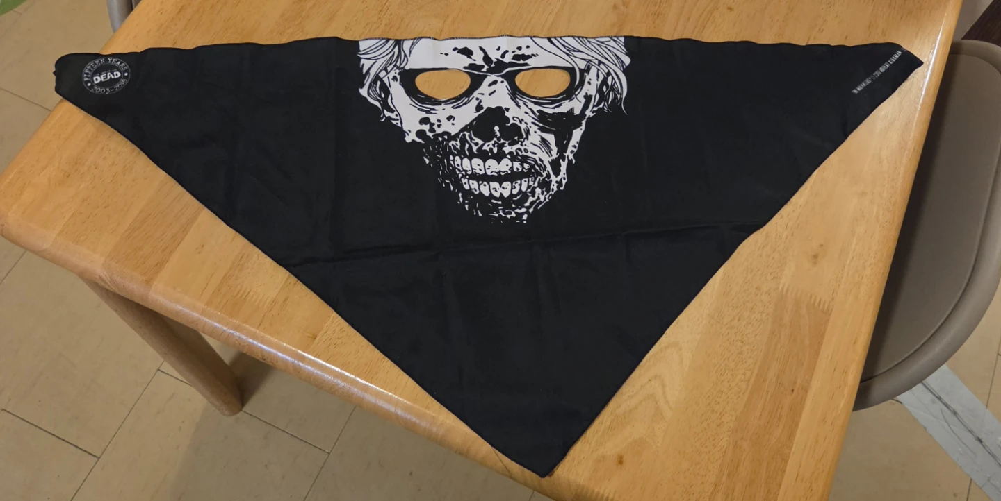 Black bandana with zombie graphic