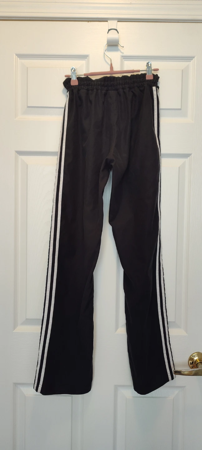 Adidas Black Track Pants with White Stripes - photo 2
