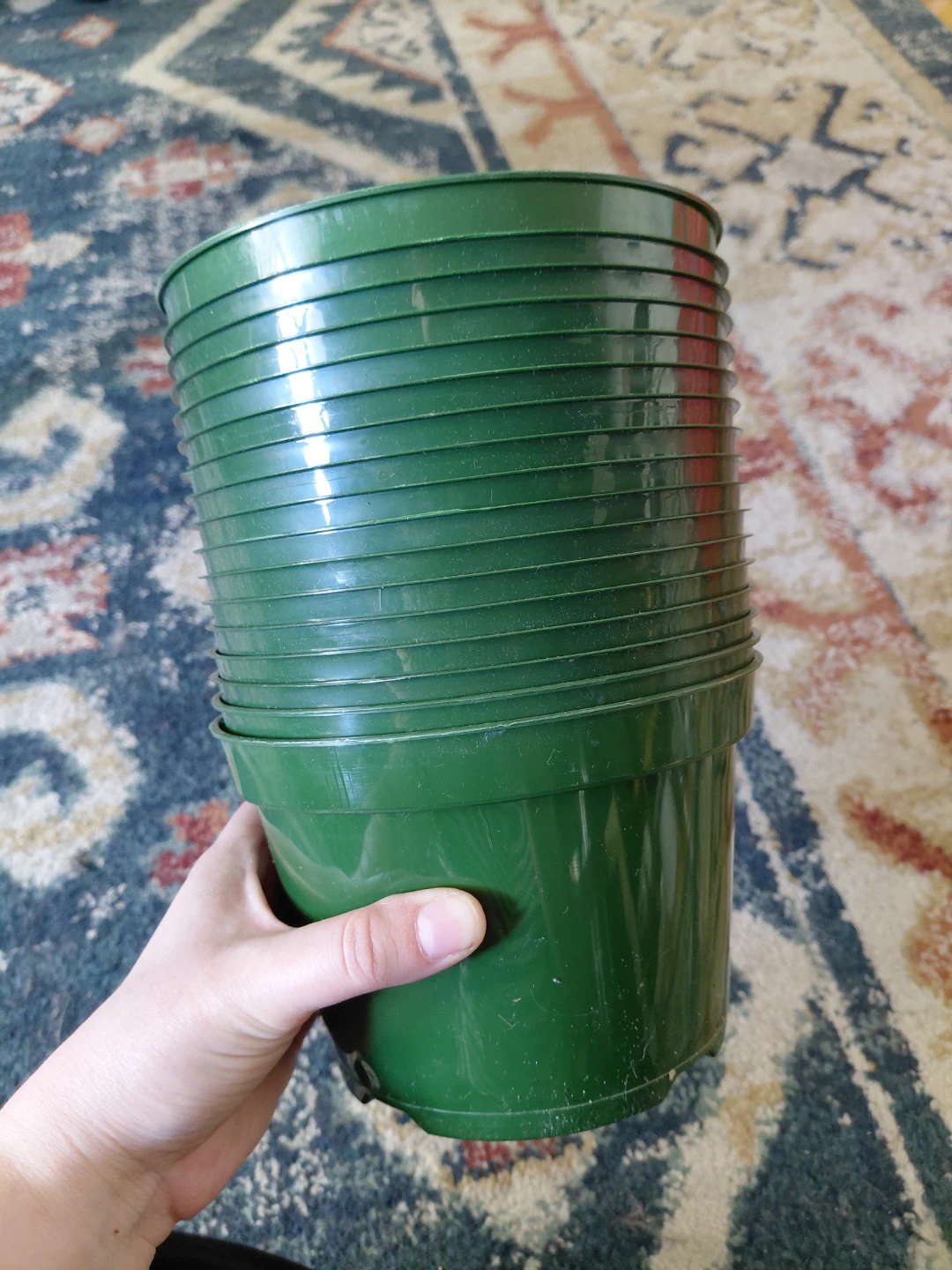 6" Green Round Pots - Set of 17