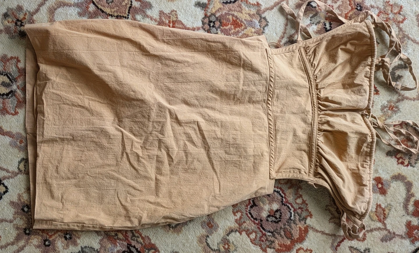 Women's Tan Linen Blend Sundress