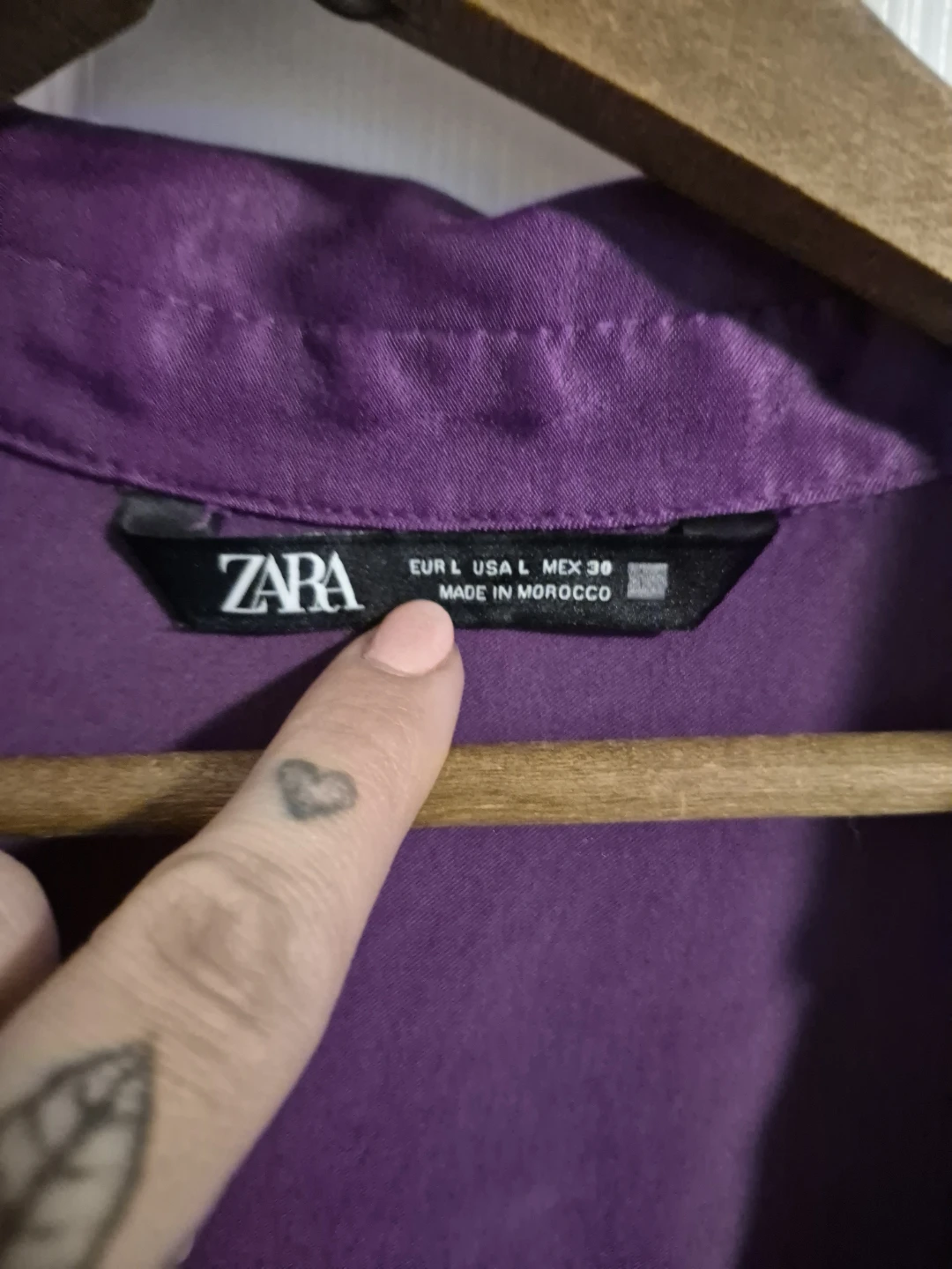 ZARA Purple Satin Shirt - Size L - photo 2