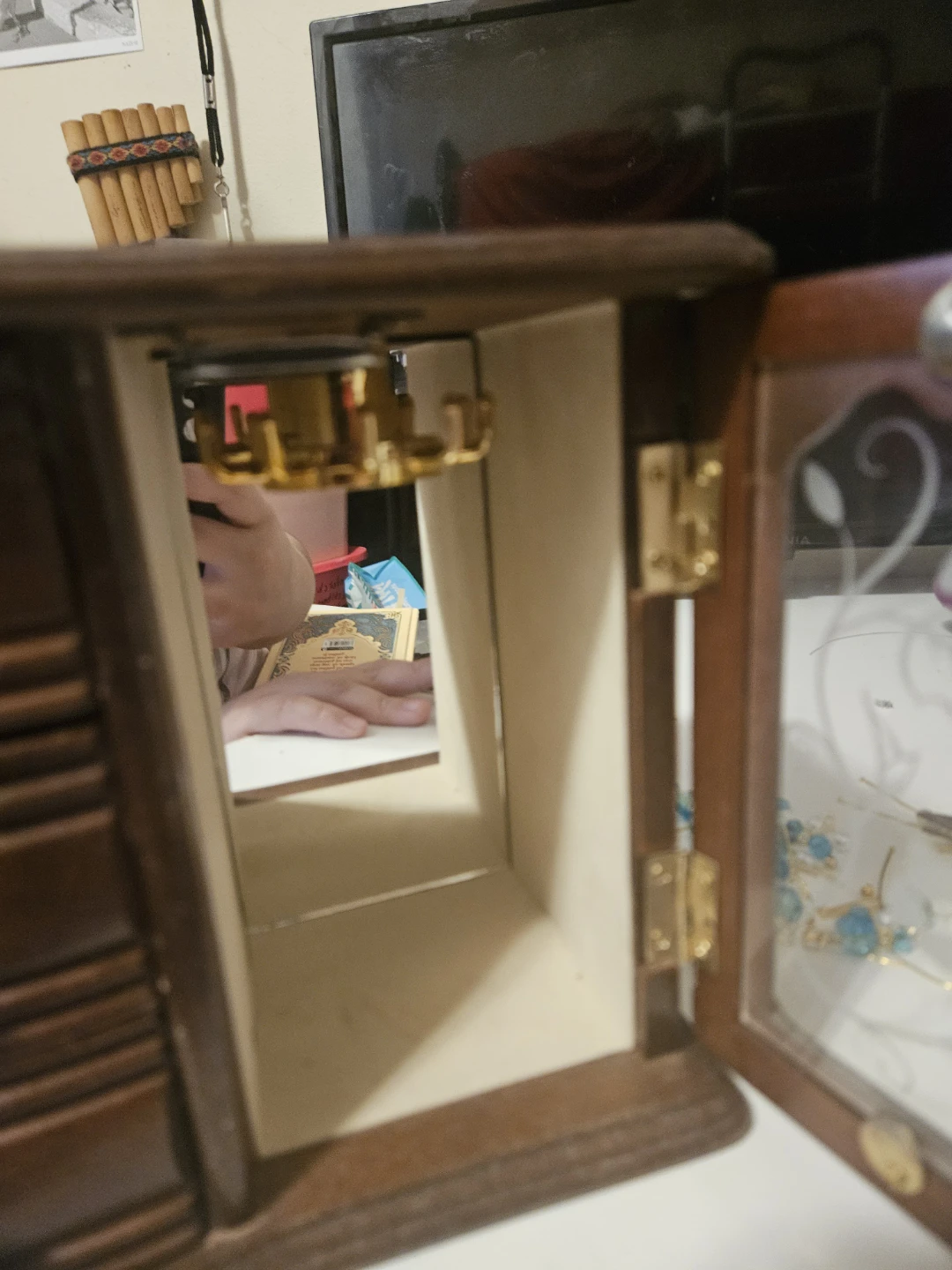 Wooden Jewelry Box Organizer with Mirror - photo 3