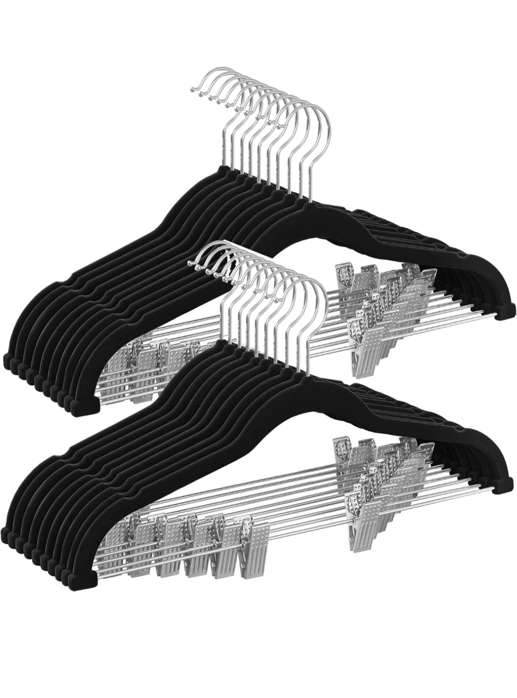 SONGMICS 20-Pack Pants Hangers, 16.7-Inch Long Velvet