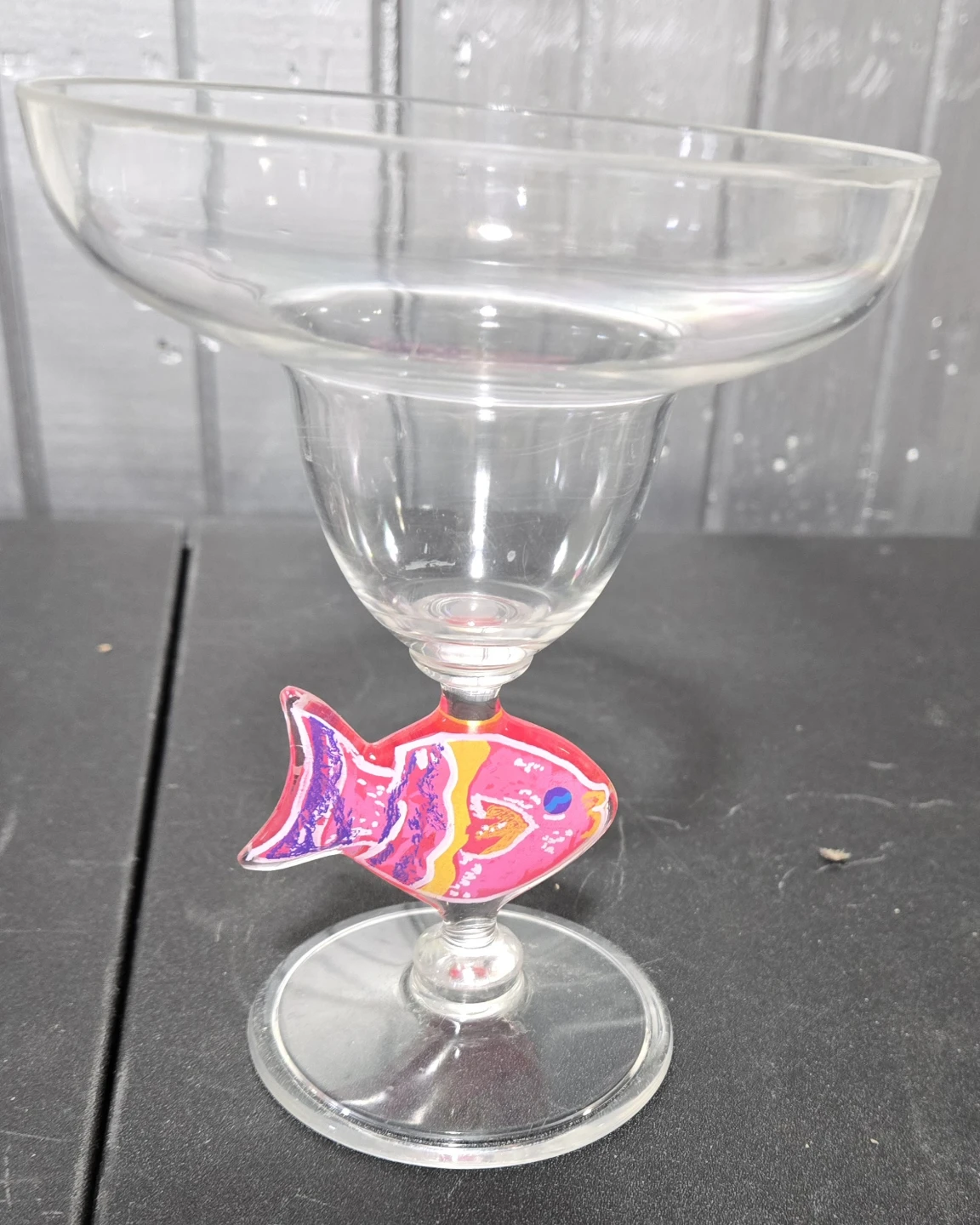 Set of 4 Margarita Glasses with Fish Stem