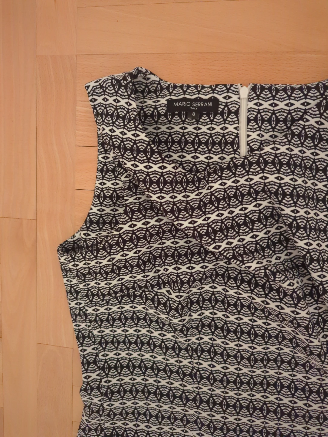 MARIO SERRANI Black & White Patterned Dress - Size 8 - photo 2