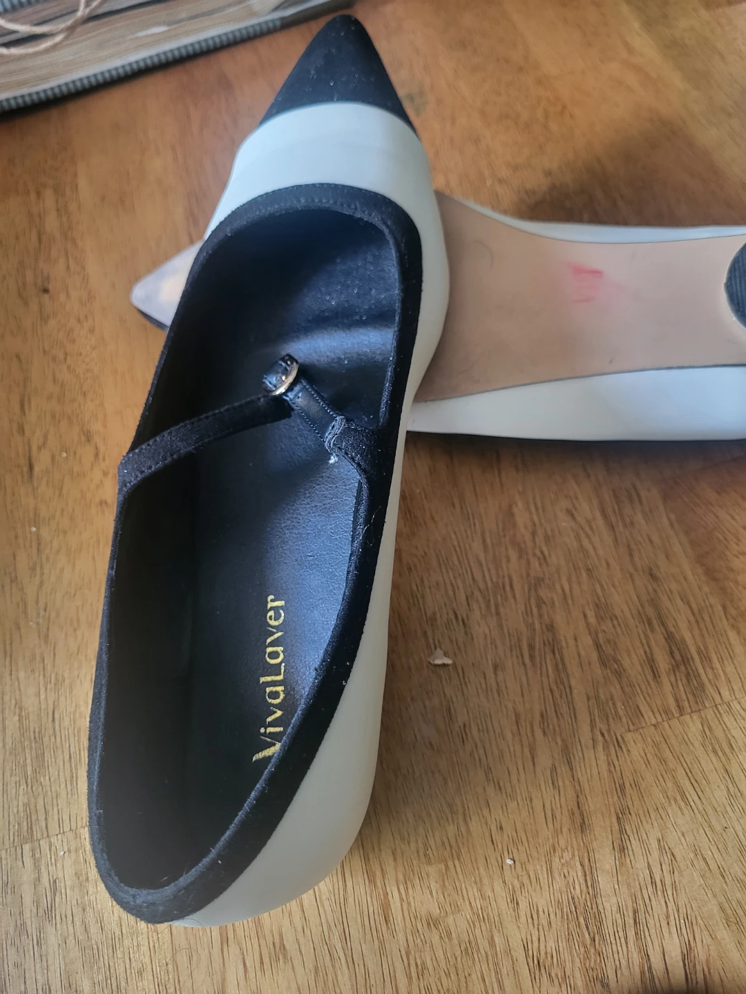 Vivalaver Women's Mary Jane Flats Black & White Size 7 - photo 2