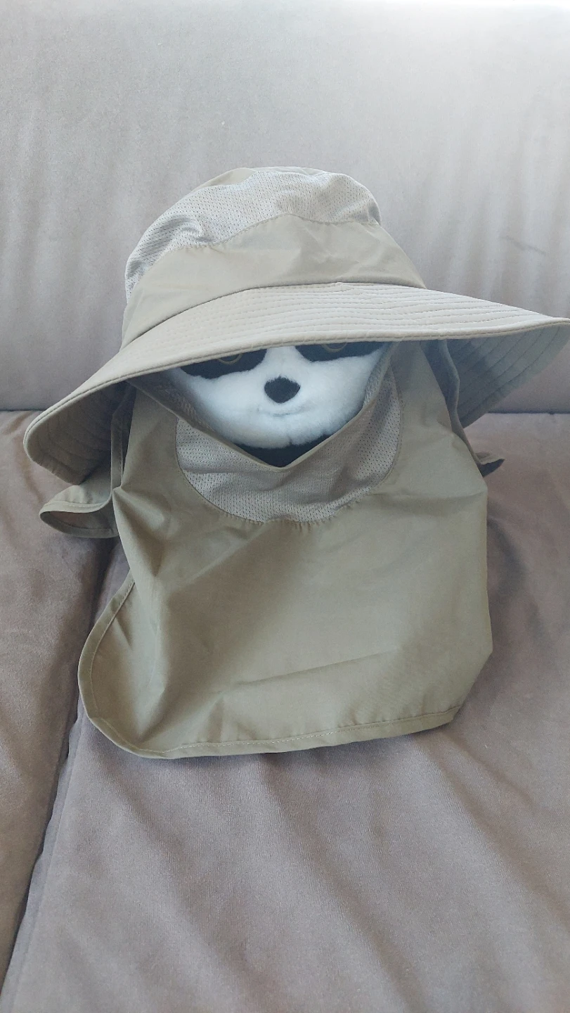 Khaki Sun Hat with Neck Shade