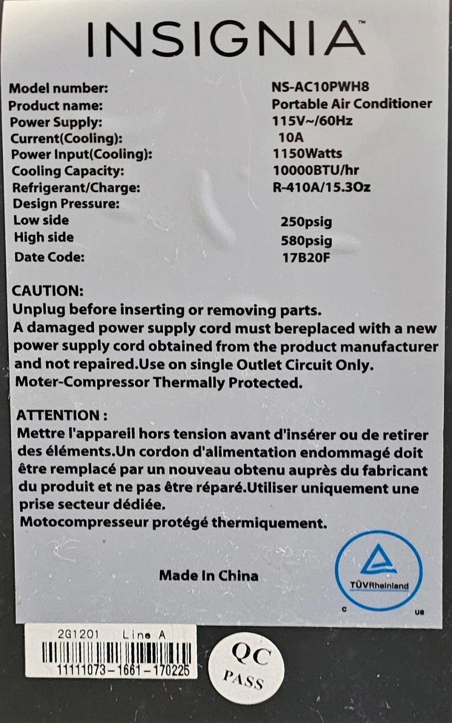 Insignia Portable Air Conditioner - photo 2