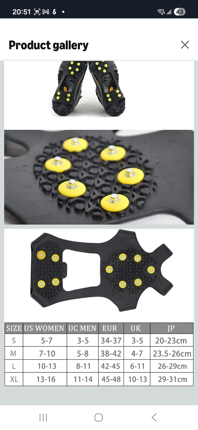 NEW Snow Climbing Crampons Ice Cleats anti slip size XL - photo 4