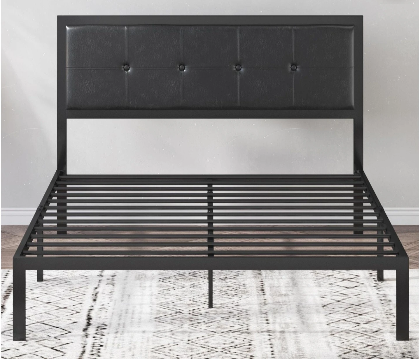 Zinus Cherie Faux Leather Upholstered Platform Bed Frame
