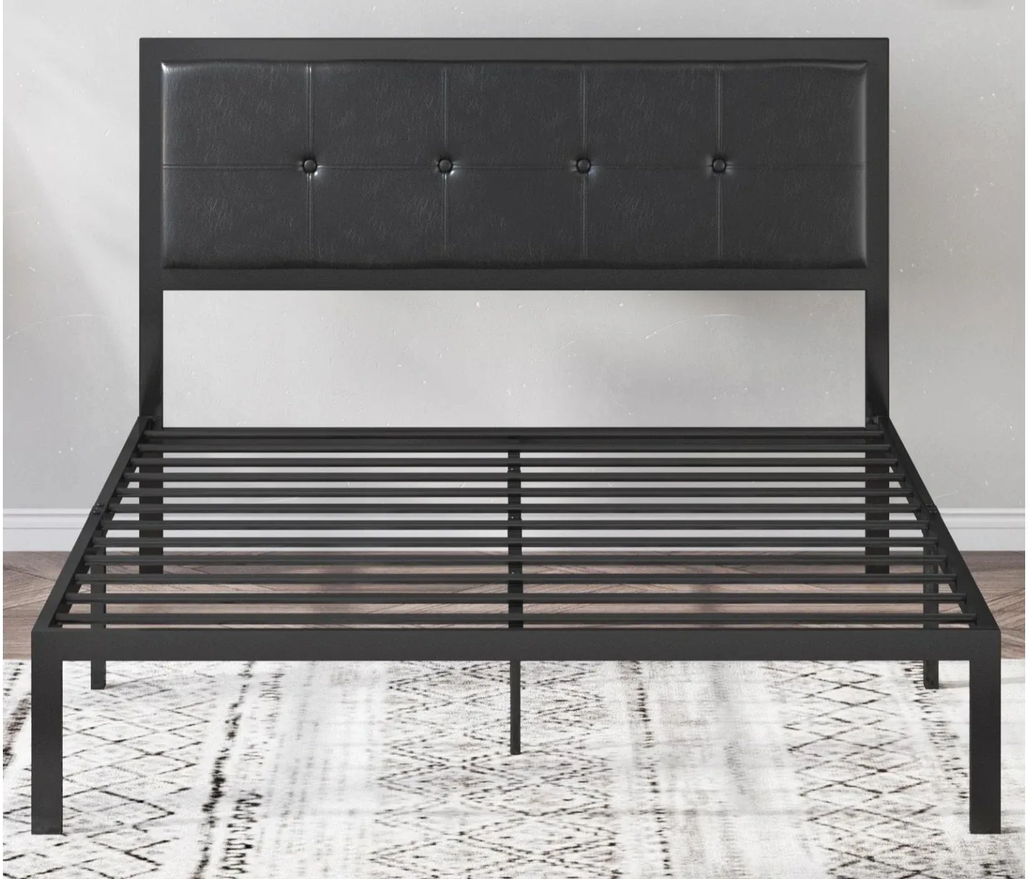 Zinus Cherie Faux Leather Upholstered Platform Bed Frame
