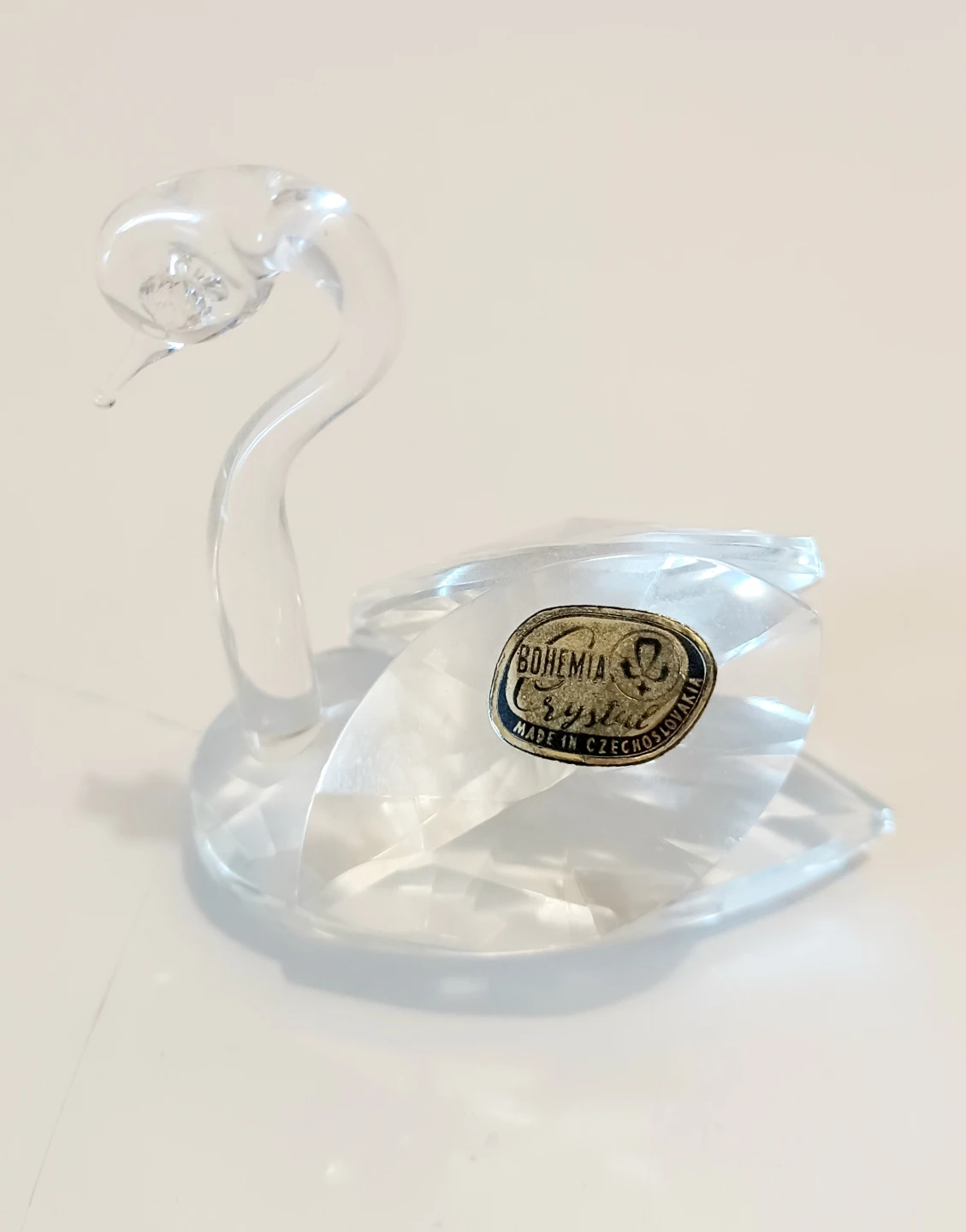 Vtg Bohemia Crystal Swan