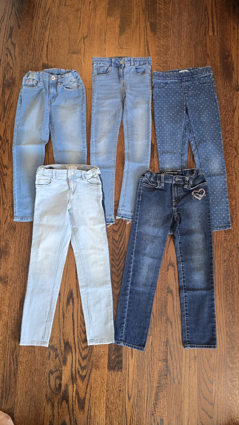 Bundle of 5 girls slim fit Jeans - Size 8Y