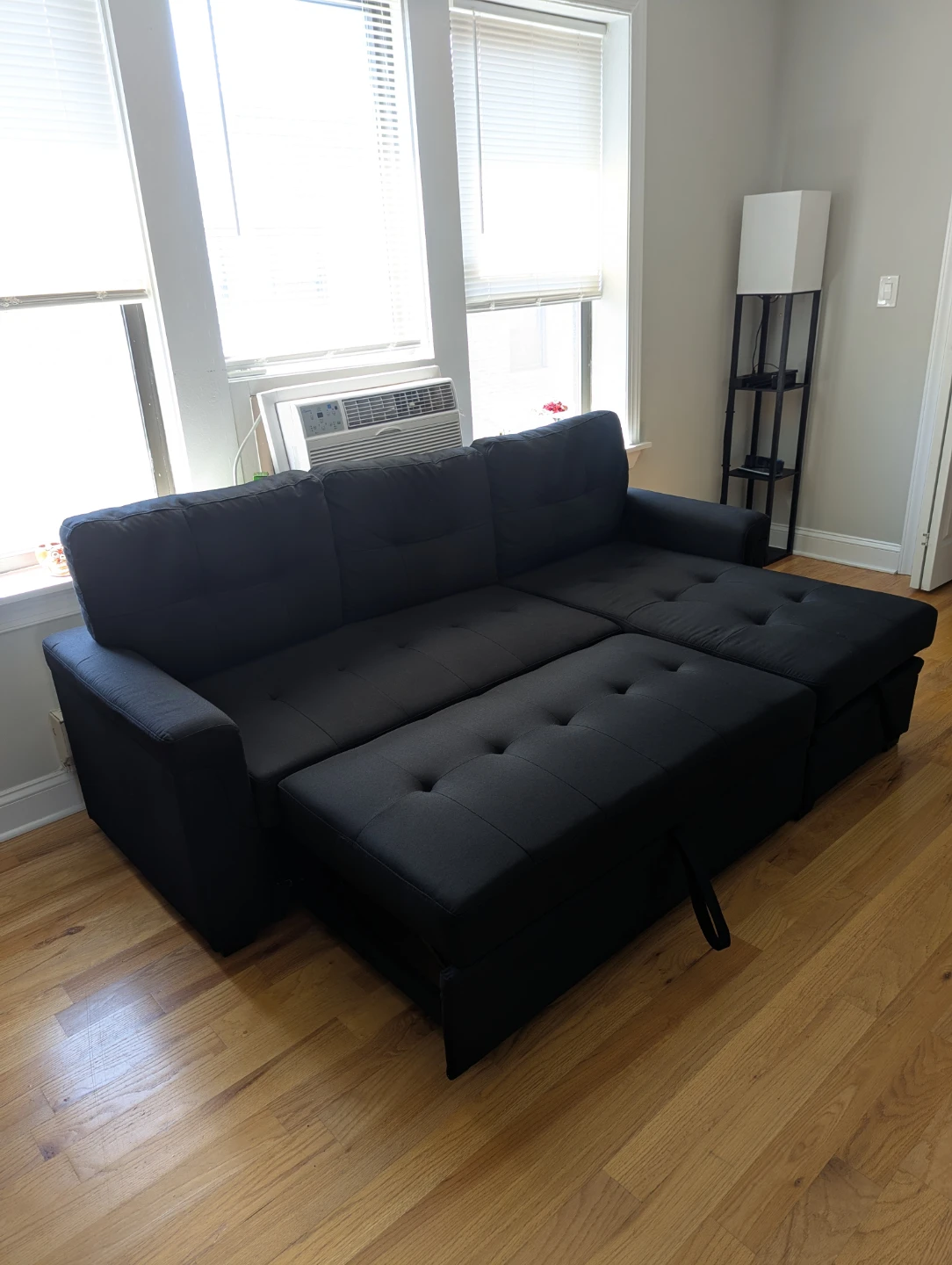 Black Sectional Sofa with Storage - photo 3